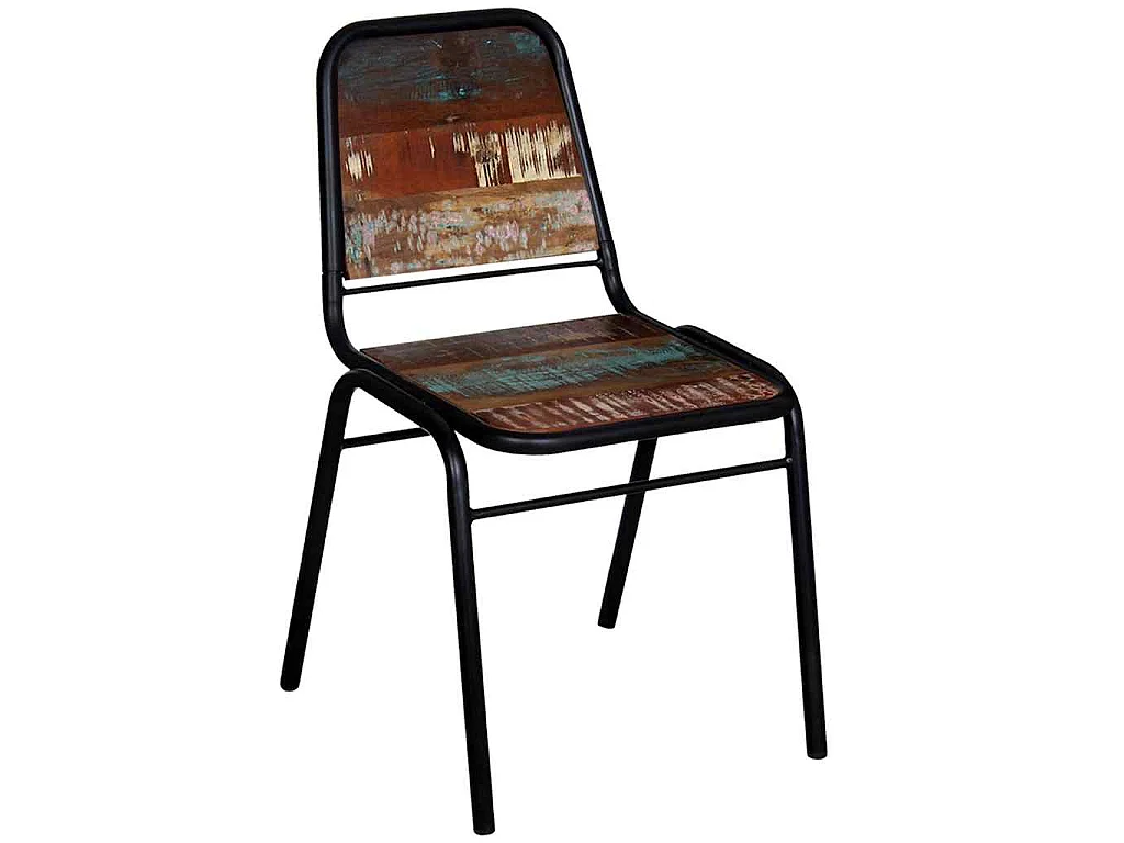 Chaises à manger lot de 4 bois de récupération solide