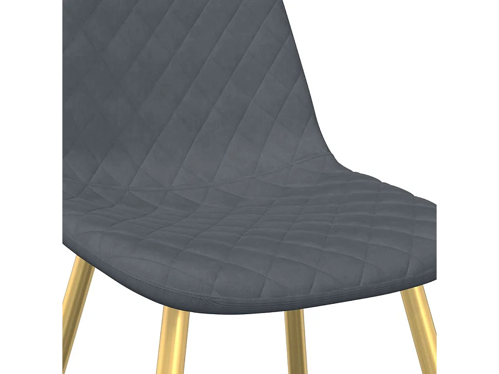 Chaises à manger lot de 4 Gris foncé Velours