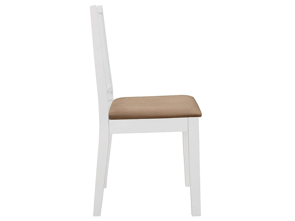 Chaises à manger avec coussins lot de 6 blanc bois solide