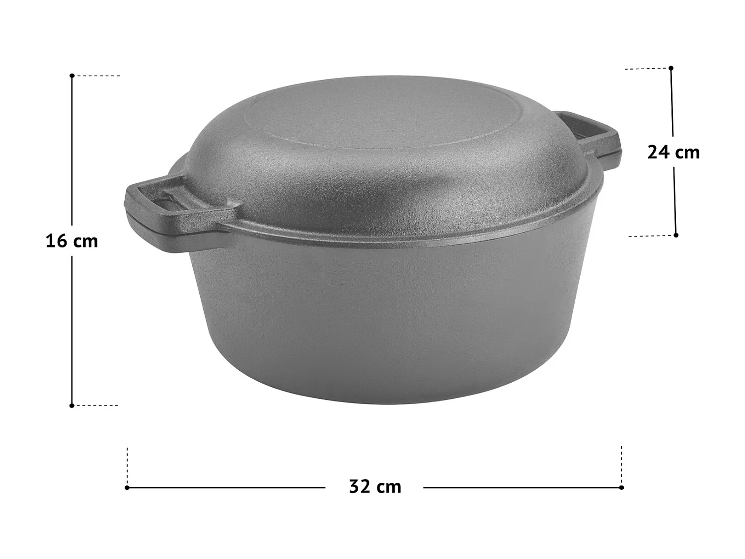 Cocotte TAINO 6L avec couvercle en fonte Ø 25cm marmite multi-usages cocotte