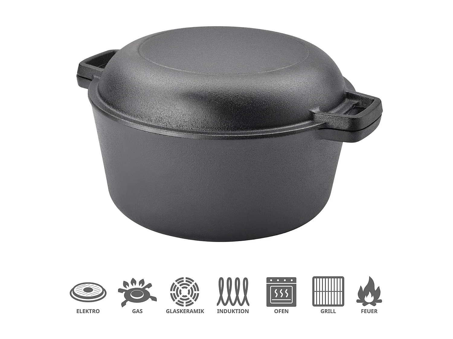 Cocotte TAINO 6L avec couvercle en fonte Ø 25cm marmite multi-usages cocotte