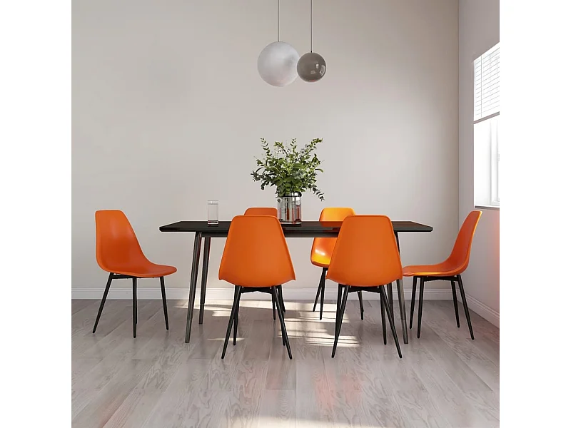 Eetkamerstoelen 6 st PP oranje