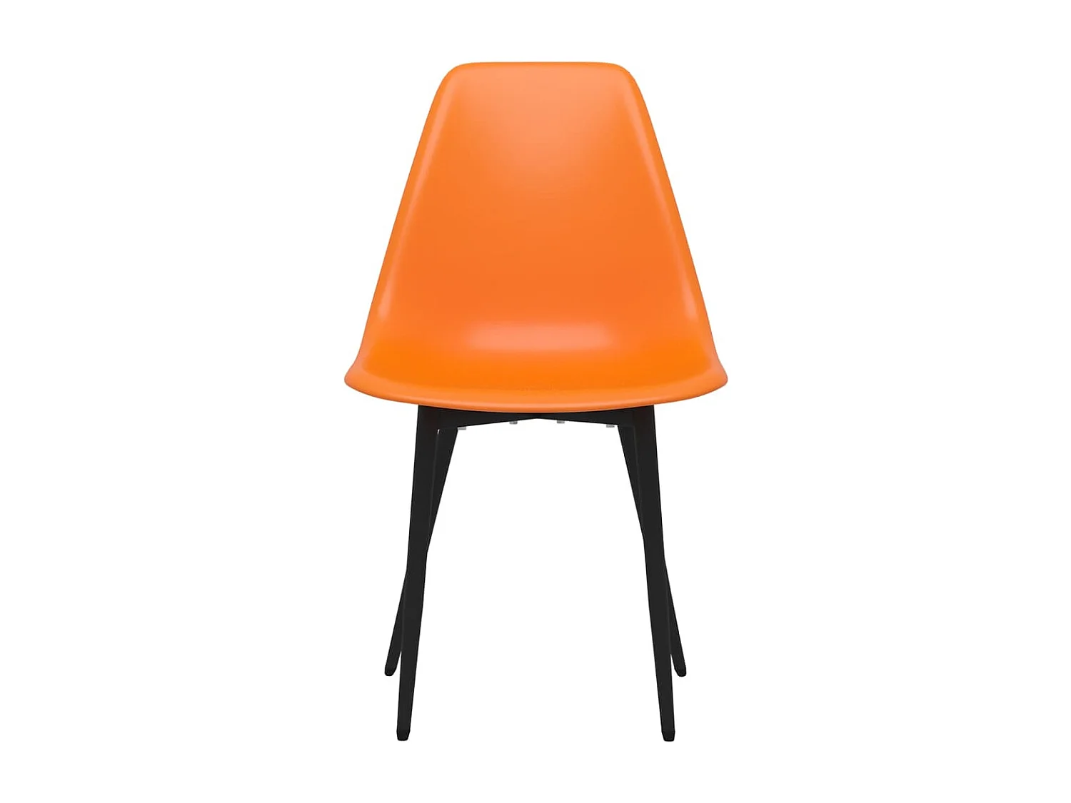 Cadeiras de jantar 6 pcs PP laranja