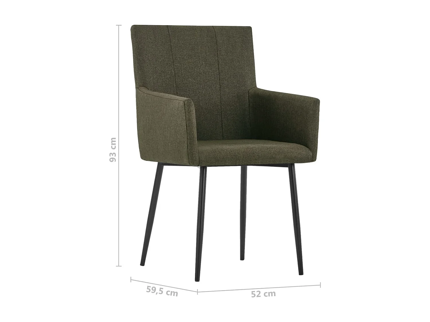 Chaises à manger avec accoudoirs lot de 4 marron tissu