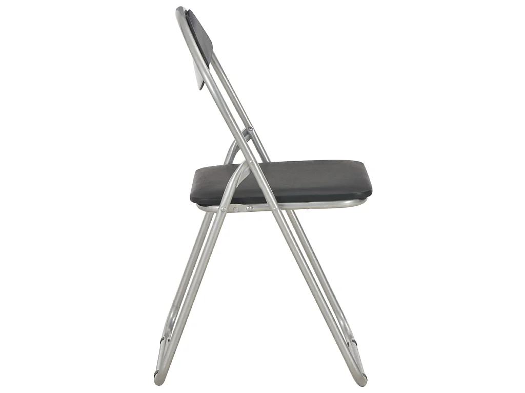 Chaises pliantes 4 pièces en similicuir noir