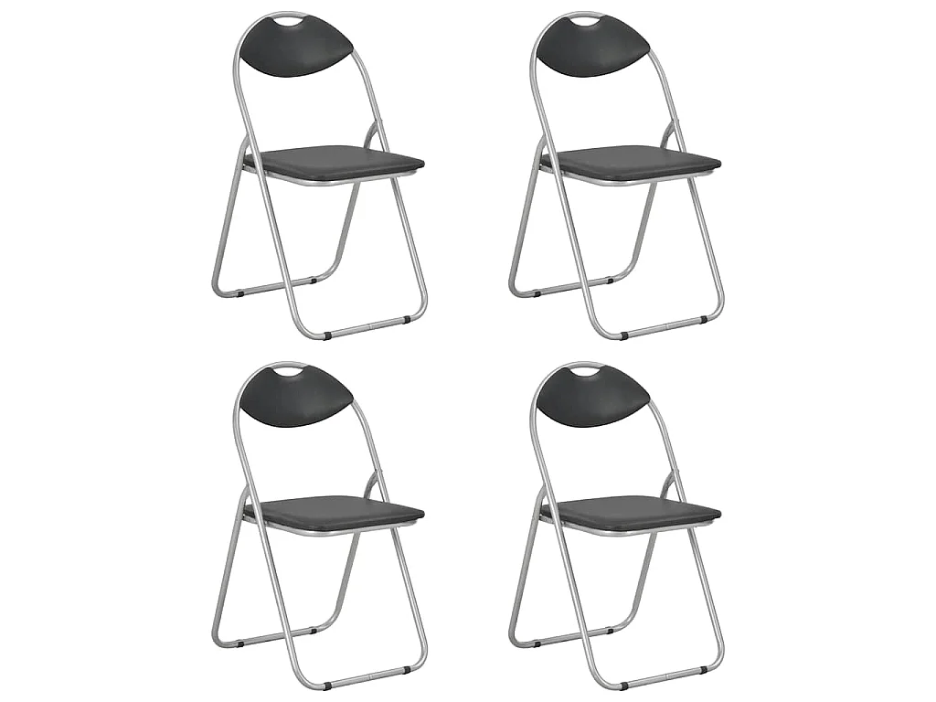 Opklapbare stoelen, 4 stuks, zwart kunstleer