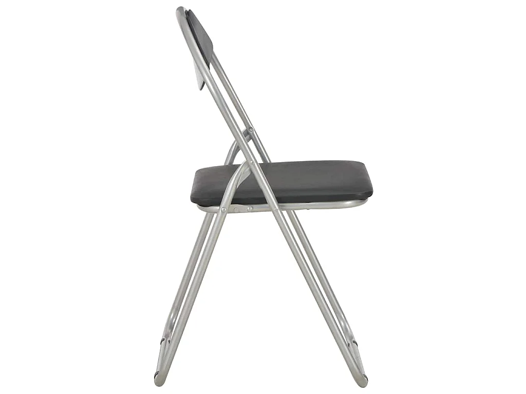 Opklapbare stoelen, 4 stuks, zwart kunstleer