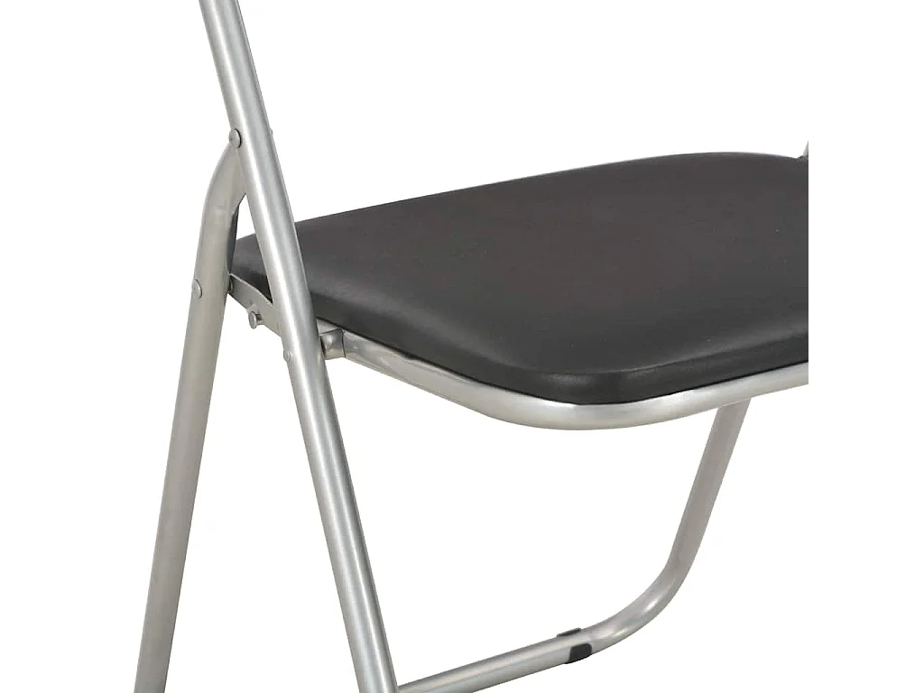 Opklapbare stoelen, 4 stuks, zwart kunstleer