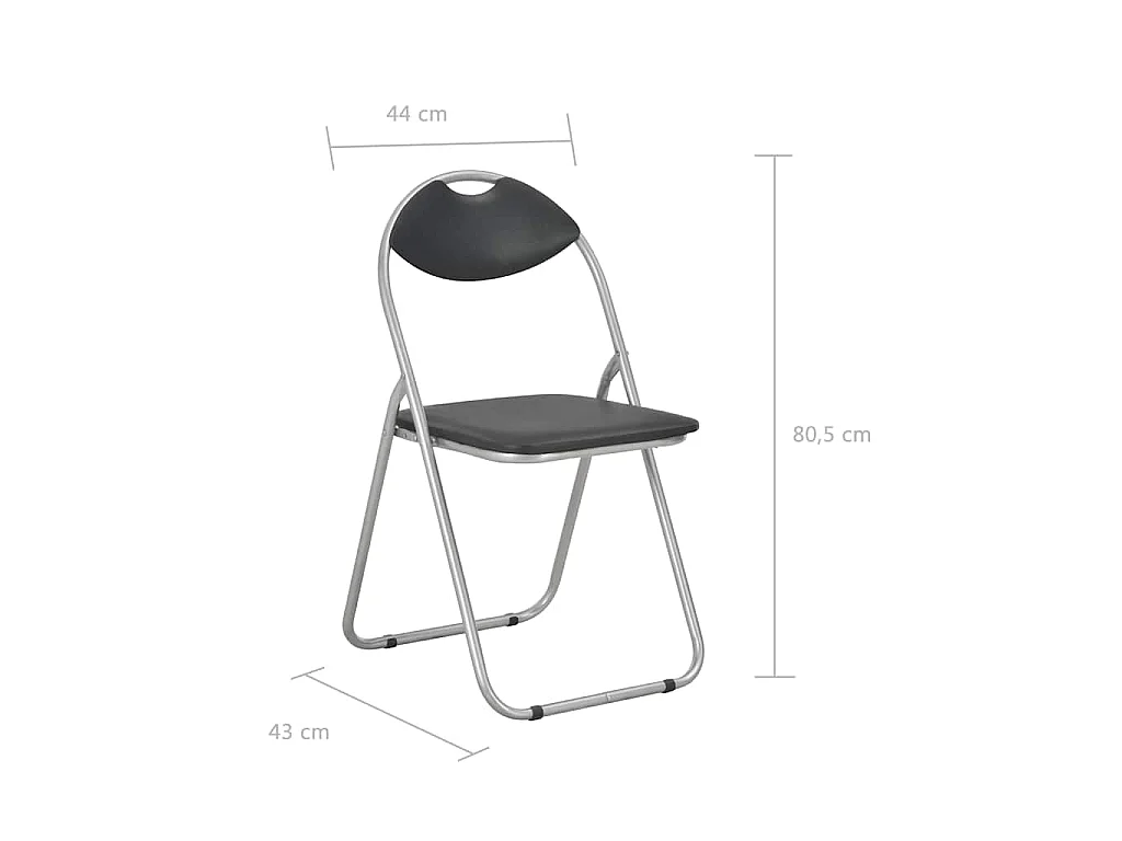 Opklapbare stoelen, 4 stuks, zwart kunstleer