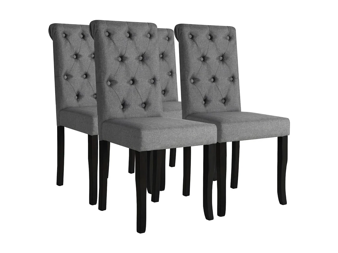 Chaises à manger lot de 4 gris foncé tissu