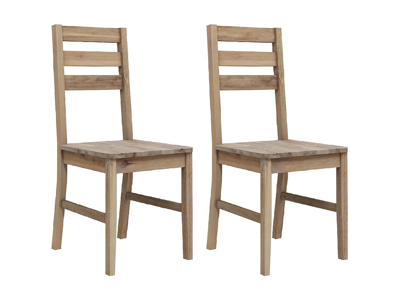 Chaises à manger lot de 2 bois d'acacia solide
