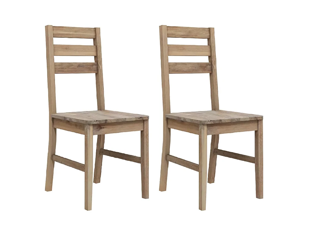 Chaises à manger lot de 2 bois d'acacia solide