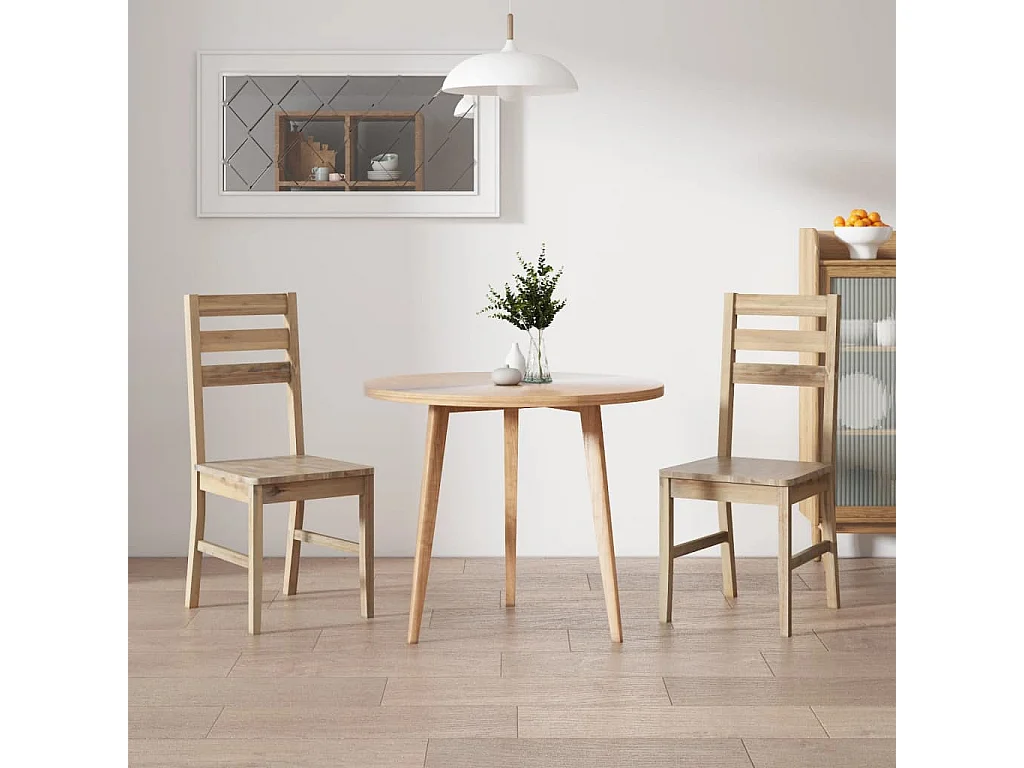 Chaises à manger lot de 2 bois d'acacia solide
