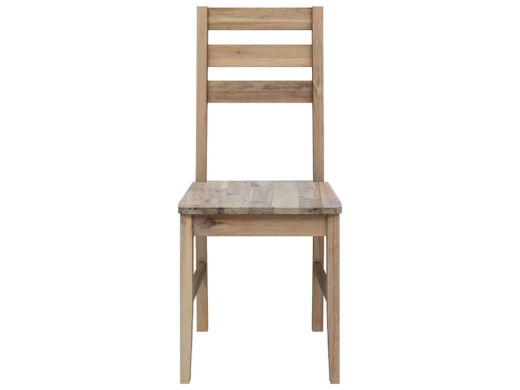 Chaises à manger lot de 2 bois d'acacia solide