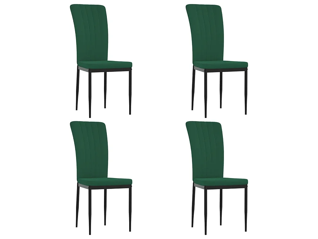 Sedie da Pranzo 4 pz Verde Scuro in Velluto