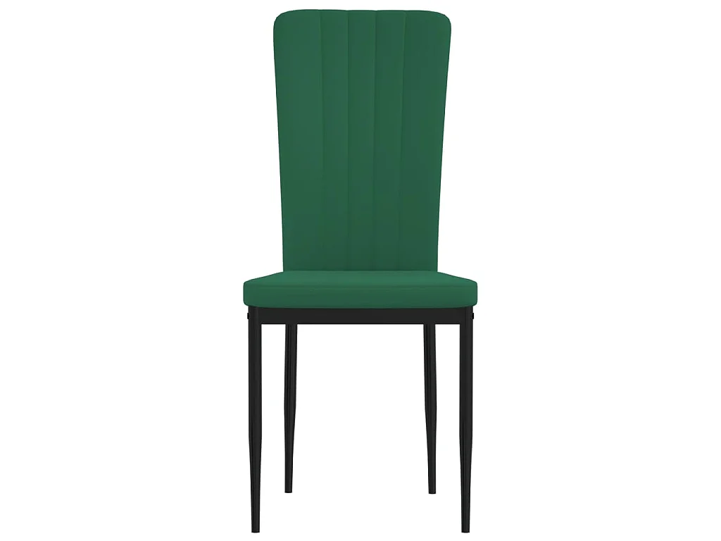 Sedie da Pranzo 4 pz Verde Scuro in Velluto