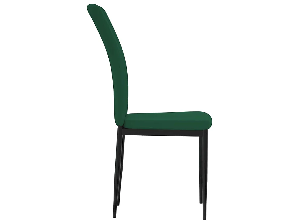 Sedie da Pranzo 4 pz Verde Scuro in Velluto
