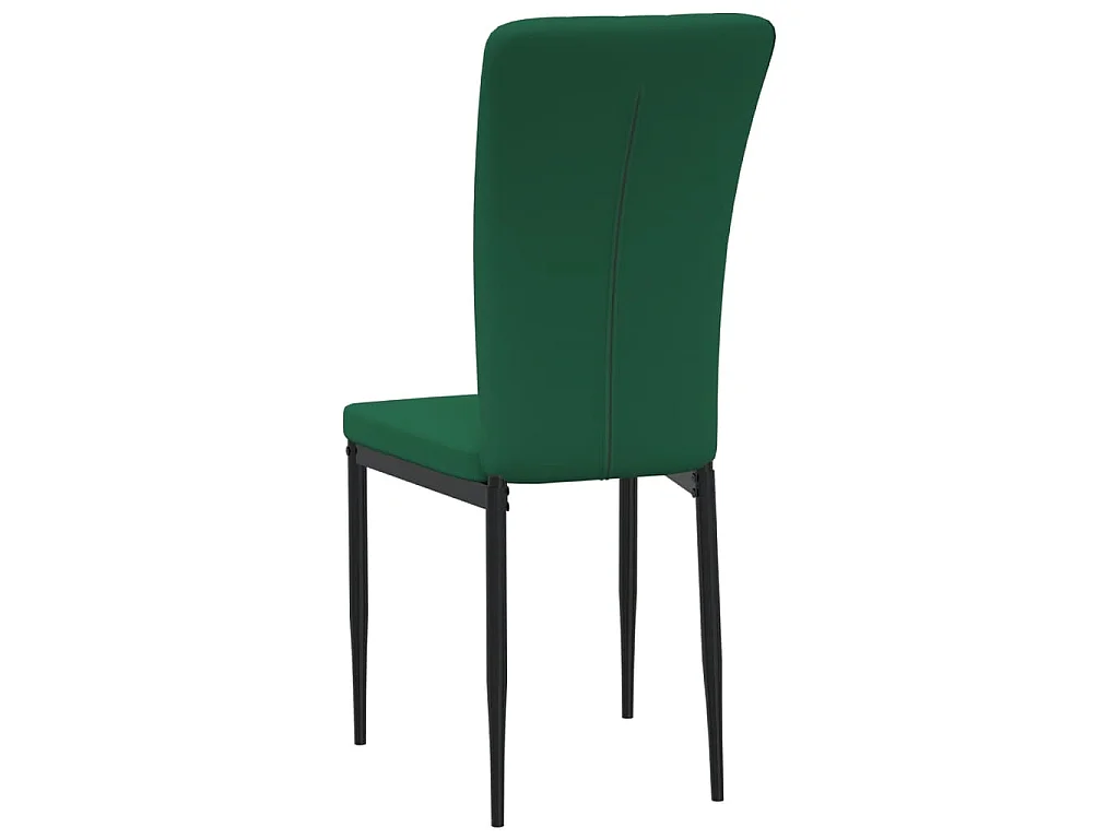 Sedie da Pranzo 4 pz Verde Scuro in Velluto