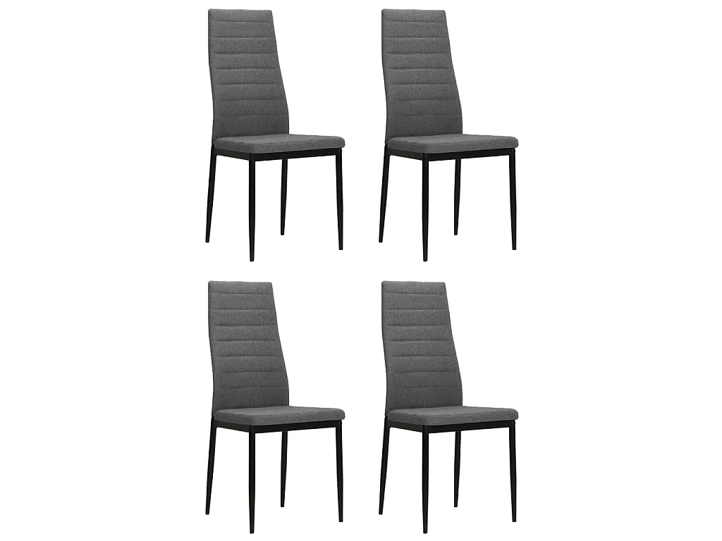 Eetkamerstoelen 4 st stof lichtgrijs