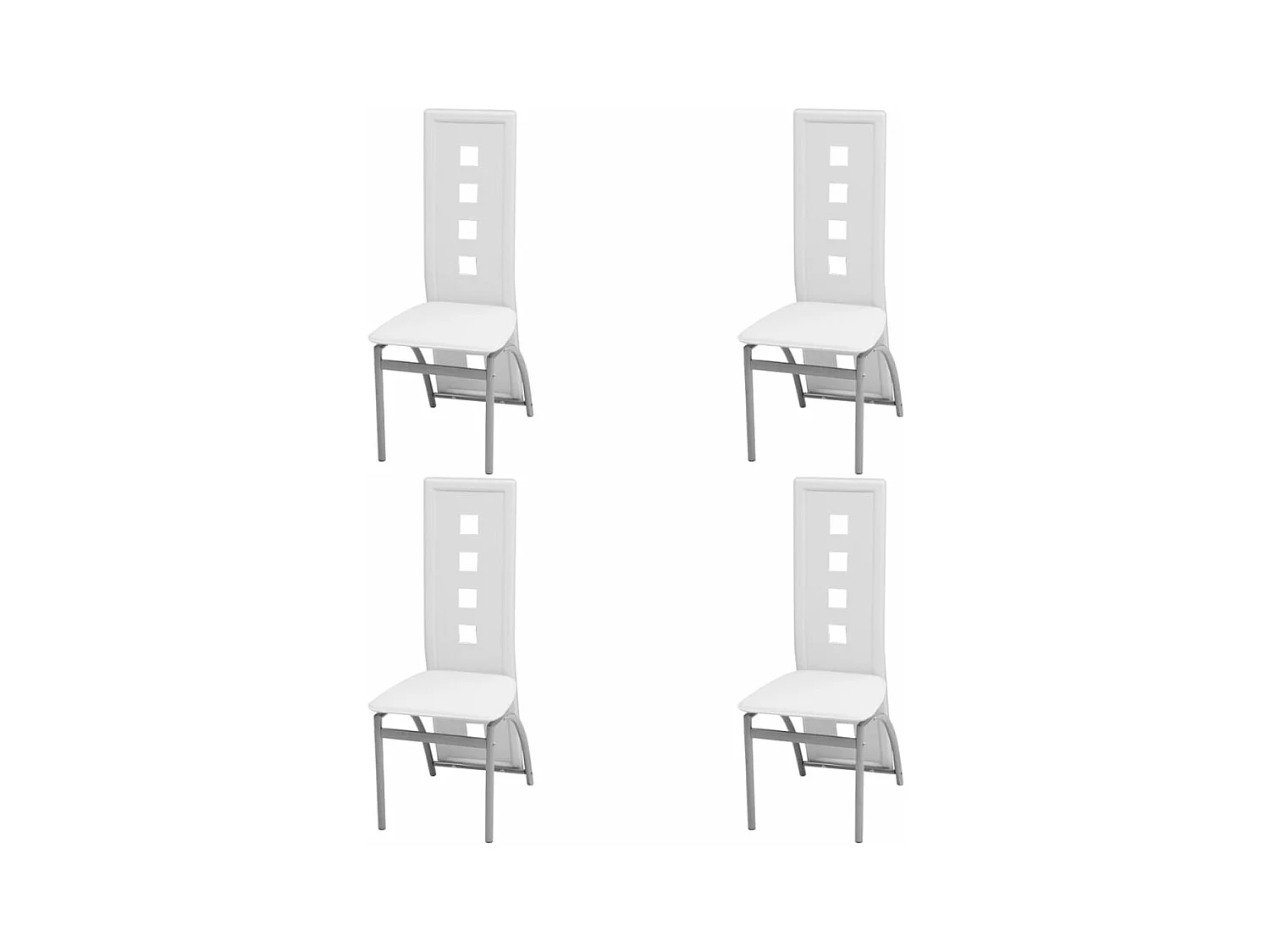 Chaises à manger lot de 4 blanc similicuir