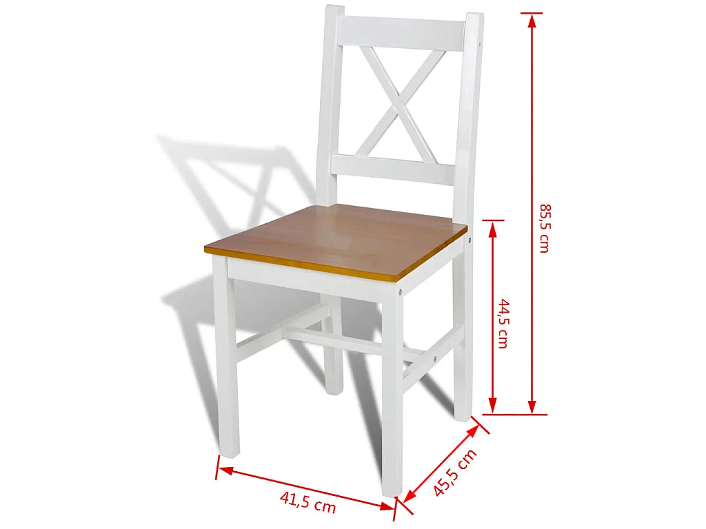 Chaises à manger lot de 6 blanc pinède