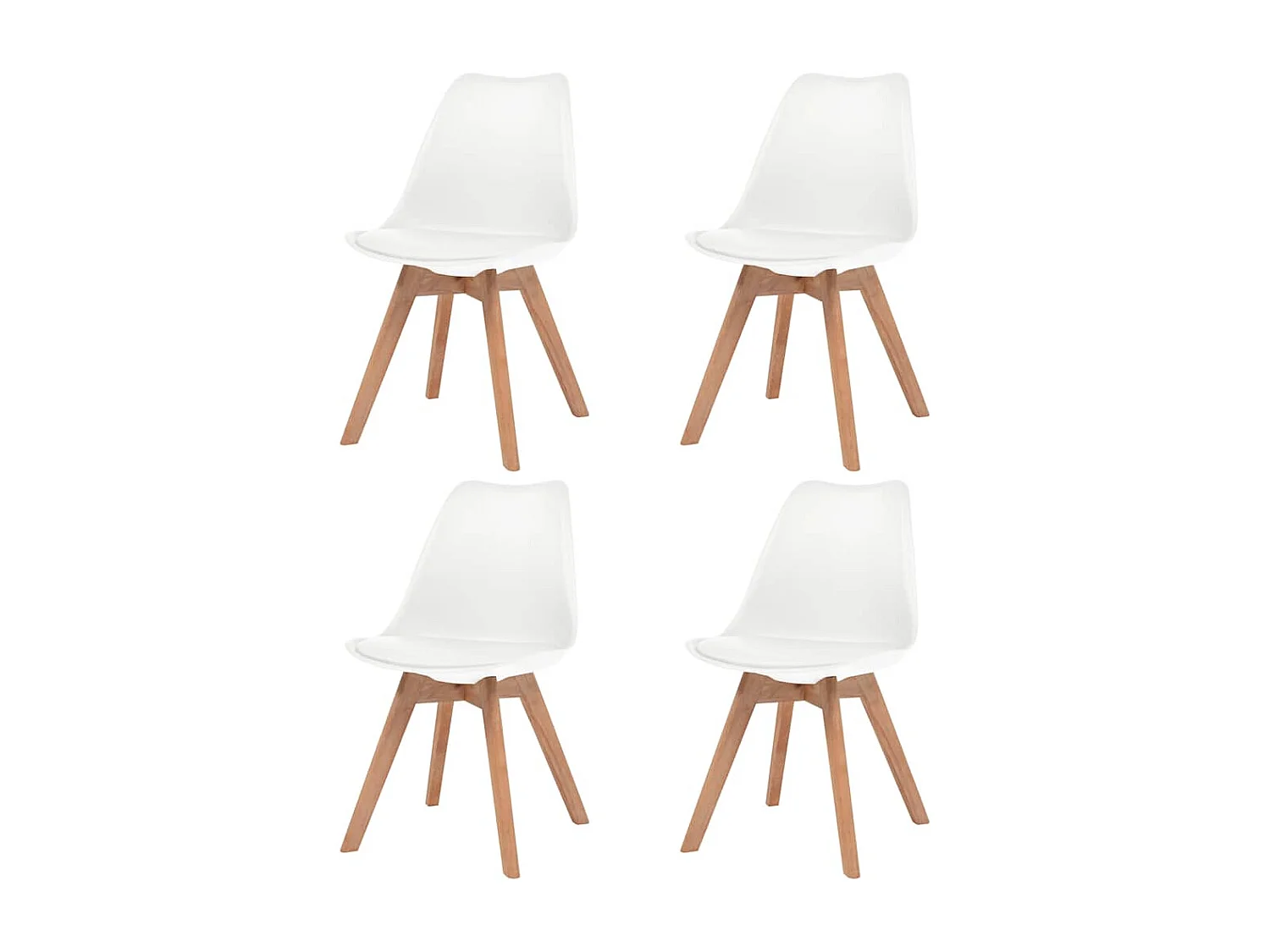 Sillas de comedor 4 unidades plástico blanco