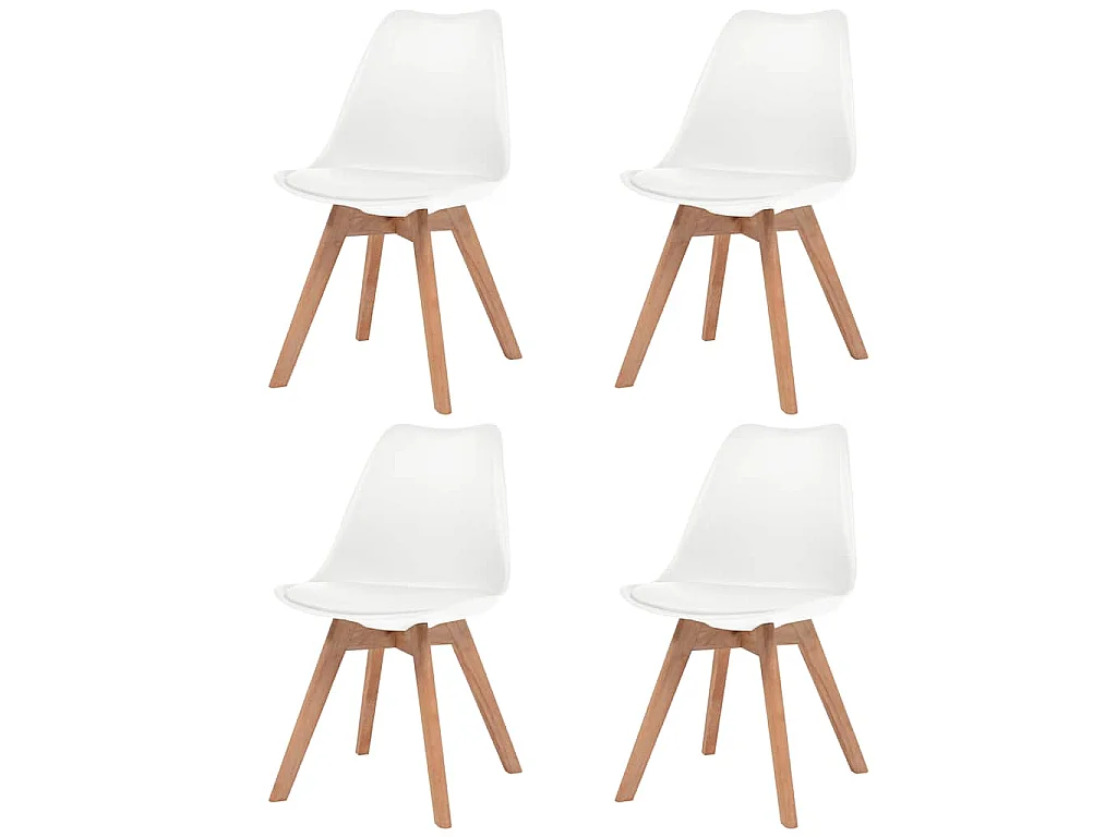 Chaises à manger lot de 4 Blanc Plastique