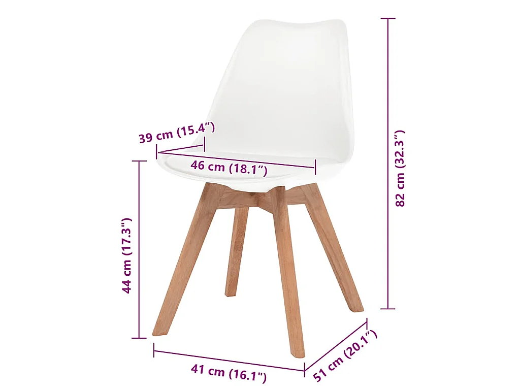 Chaises à manger lot de 4 Blanc Plastique