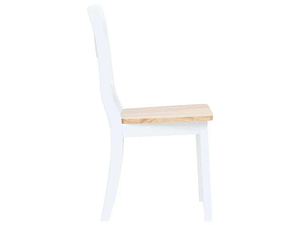 Sillas de comedor 6 uds madera maciza de caucho blanco y madera