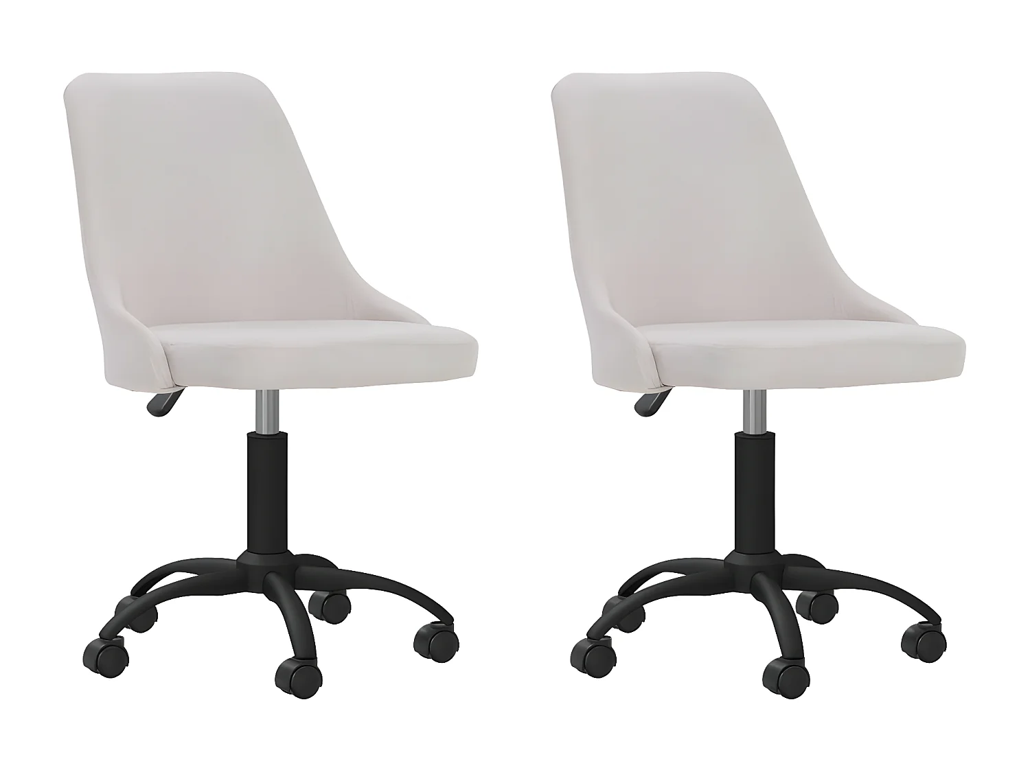 Eetkamerstoelen 2 st draaibaar stof crèmekleurig