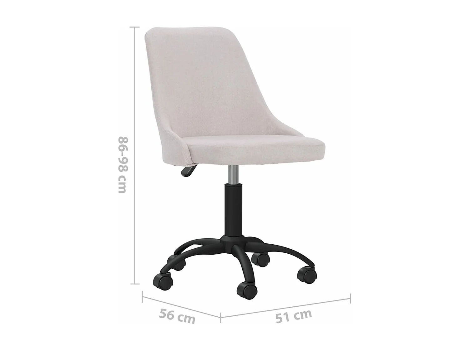 Eetkamerstoelen 2 st draaibaar stof crèmekleurig