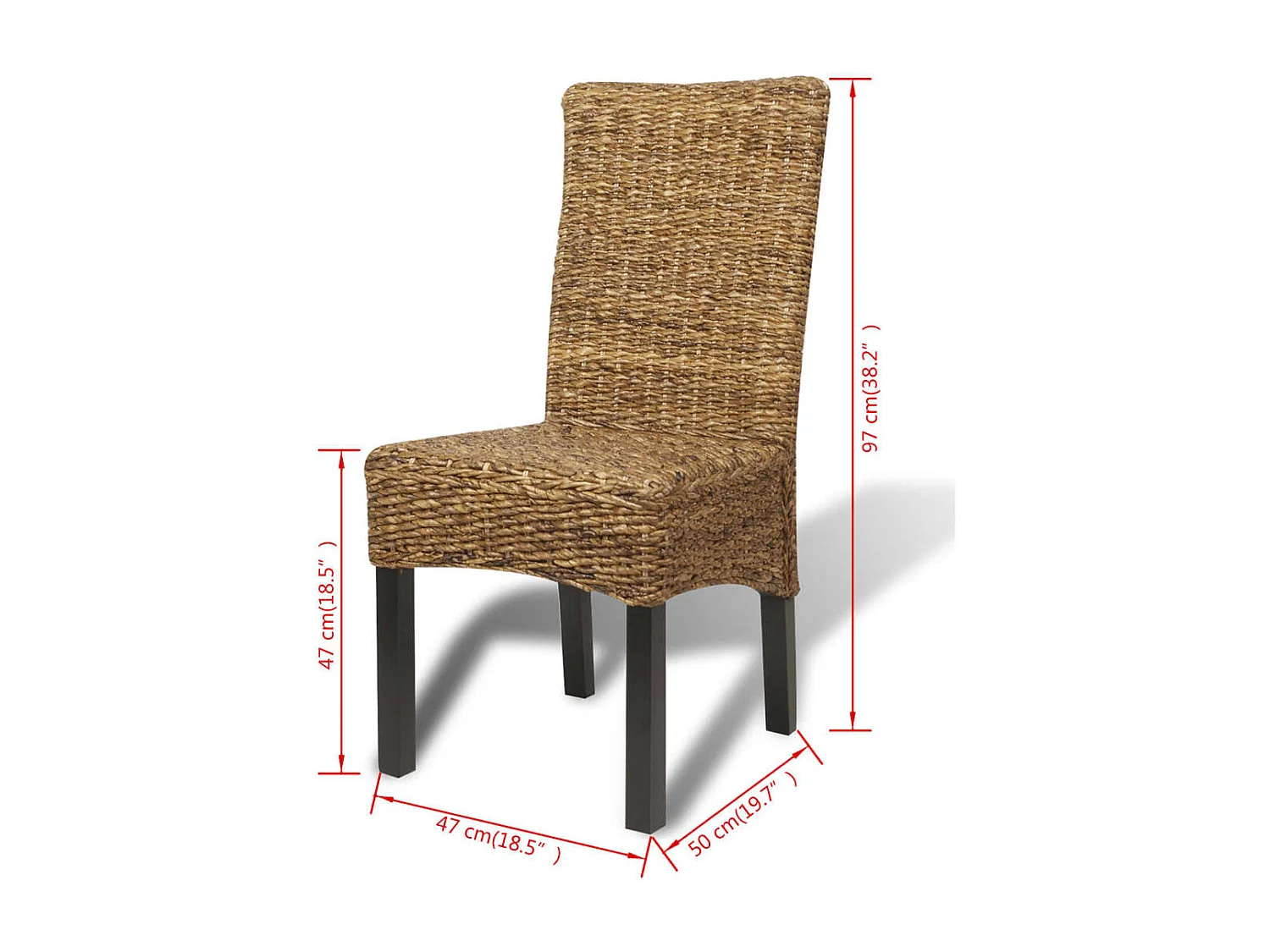 Chaises à manger lot de 6 bois solide de manguier et abaca