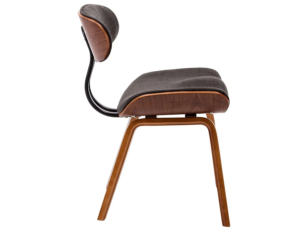 Chaises à manger lot de 6 gris bois courbé et tissu