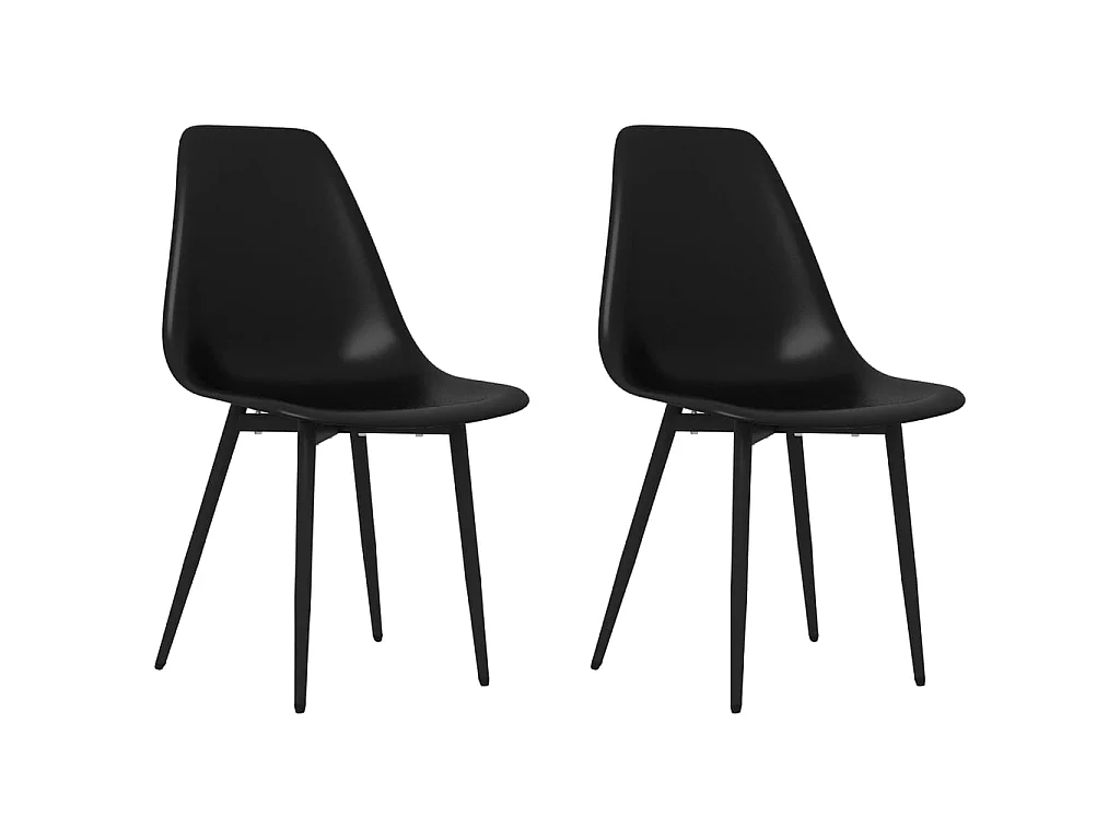 Esszimmerstühle 2 Stk. Schwarz PP