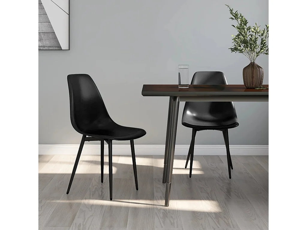 Esszimmerstühle 2 Stk. Schwarz PP