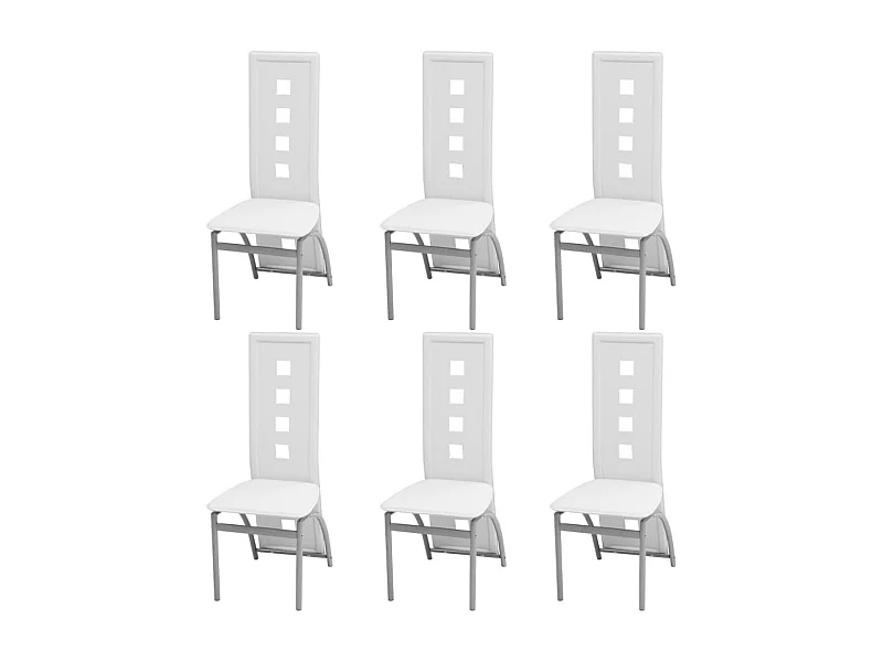 Esszimmerstühle 6 Stk. Kunstleder Weiß