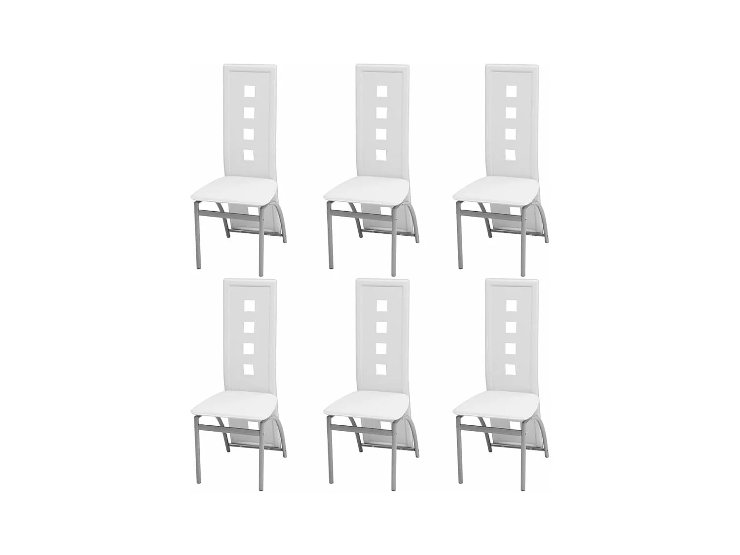 Chaises à manger lot de 6 blanc similicuir