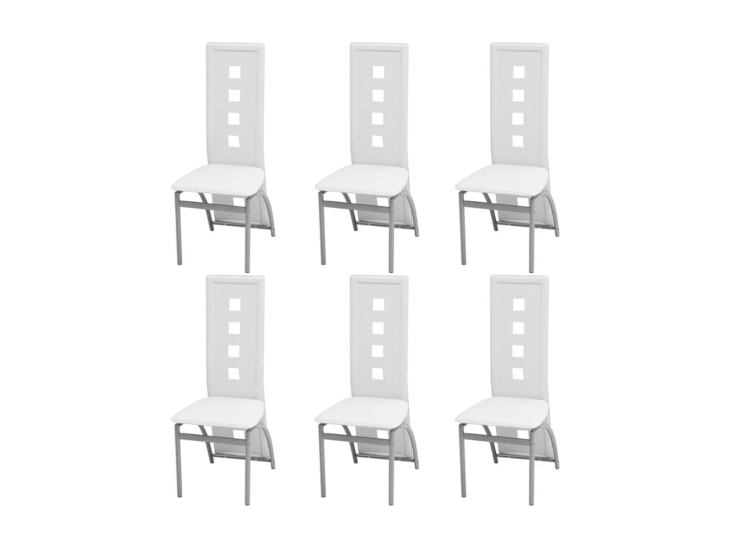 Chaises à manger lot de 6 blanc similicuir