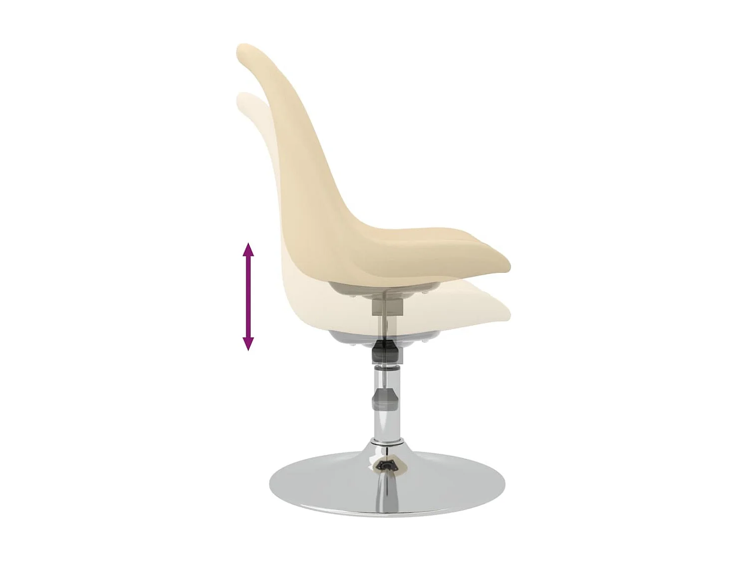 Eetkamerstoelen 4 st draaibaar stof crèmekleurig