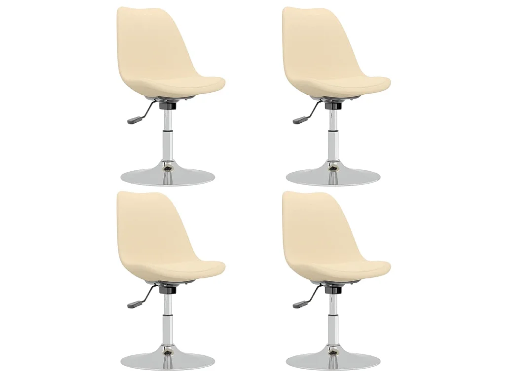 Chaises pivotantes à manger lot de 4 Crème Tissu