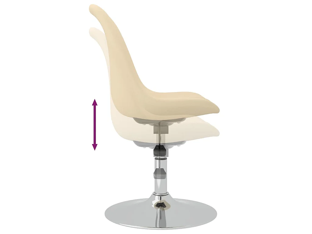 Chaises pivotantes à manger lot de 4 Crème Tissu