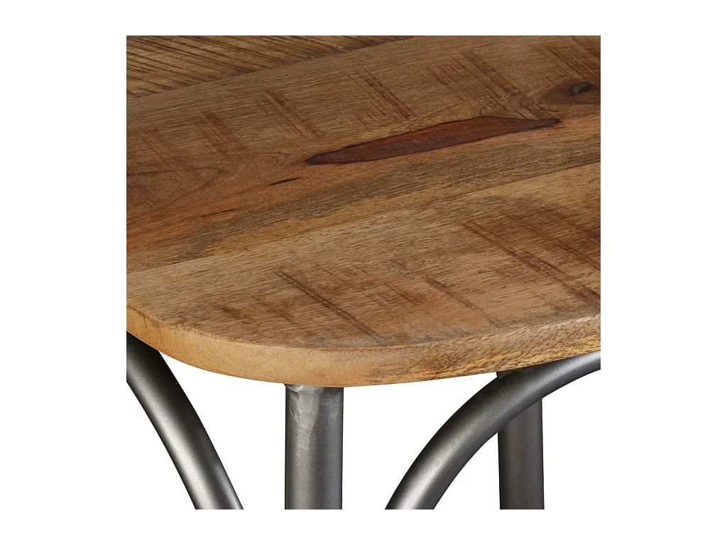 Eetkamerstoelen massief mangohout en stalen rugleuning 4 st