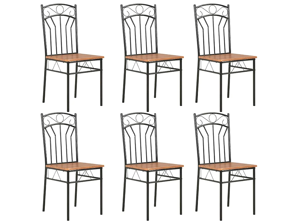Sedie per Sala da Pranzo 6 pz Marroni in MDF