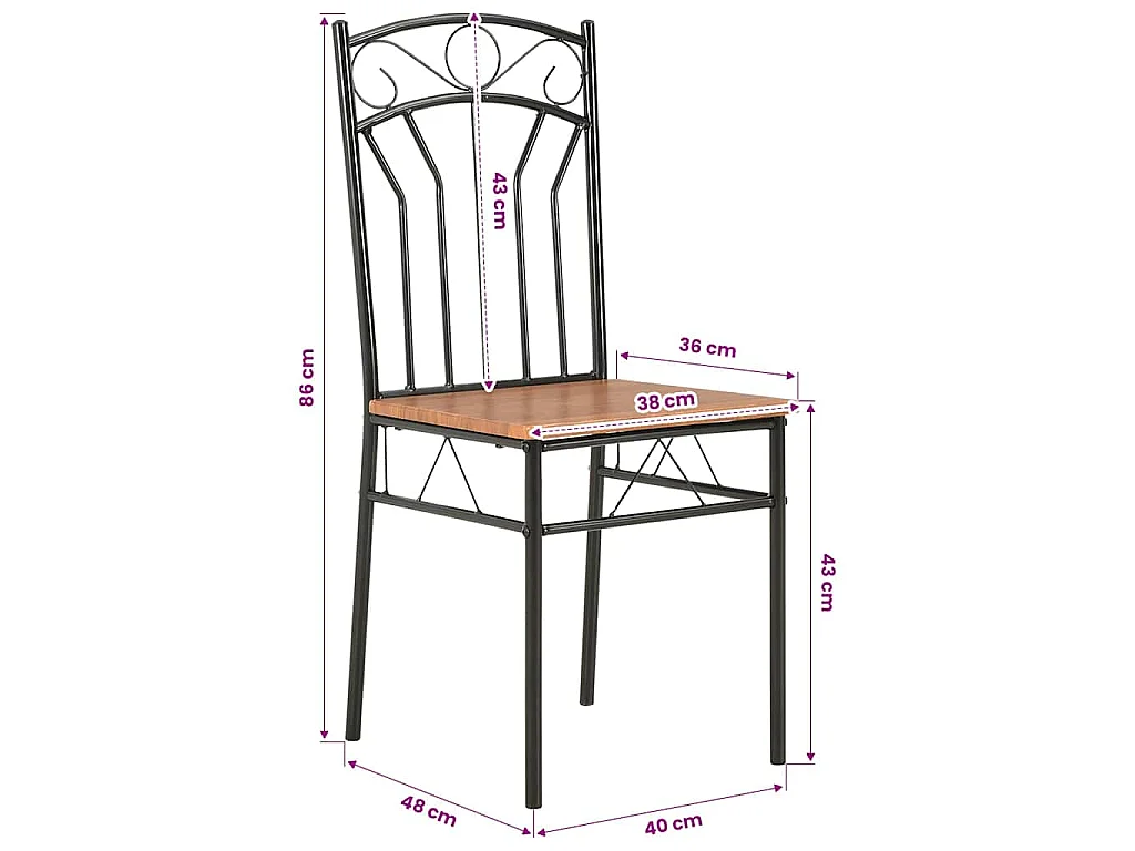 Sedie per Sala da Pranzo 6 pz Marroni in MDF