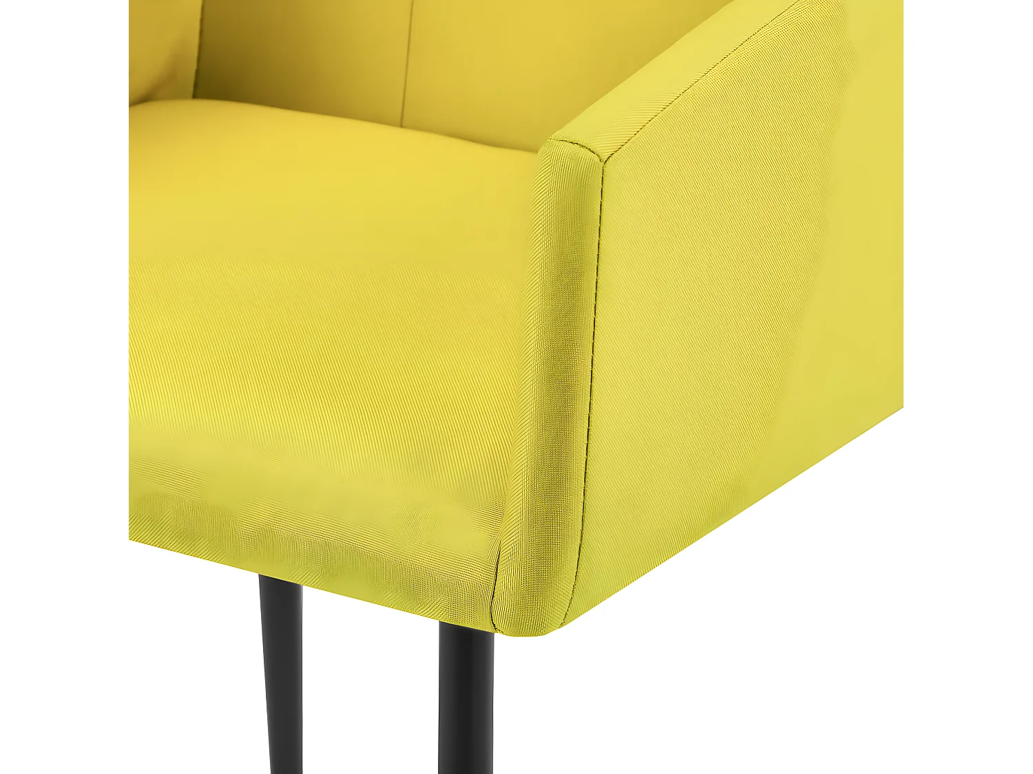 Cadeiras de jantar com apoio de braços 2 pcs tecido amarelo