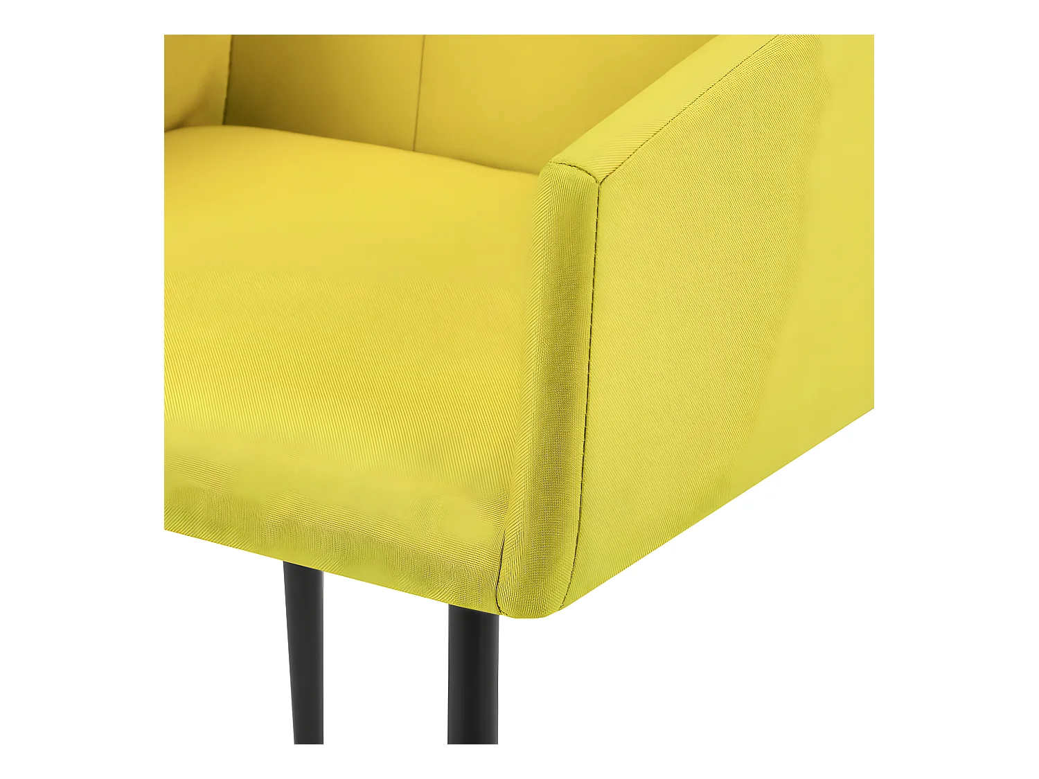 Cadeiras de jantar com apoio de braços 2 pcs tecido amarelo