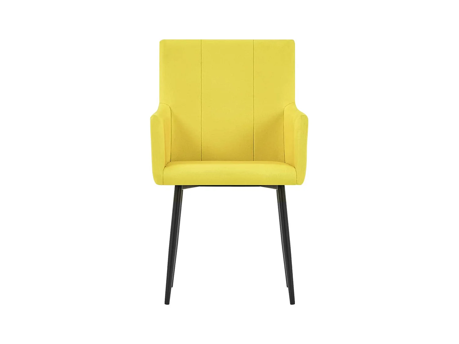 Cadeiras de jantar com apoio de braços 2 pcs tecido amarelo