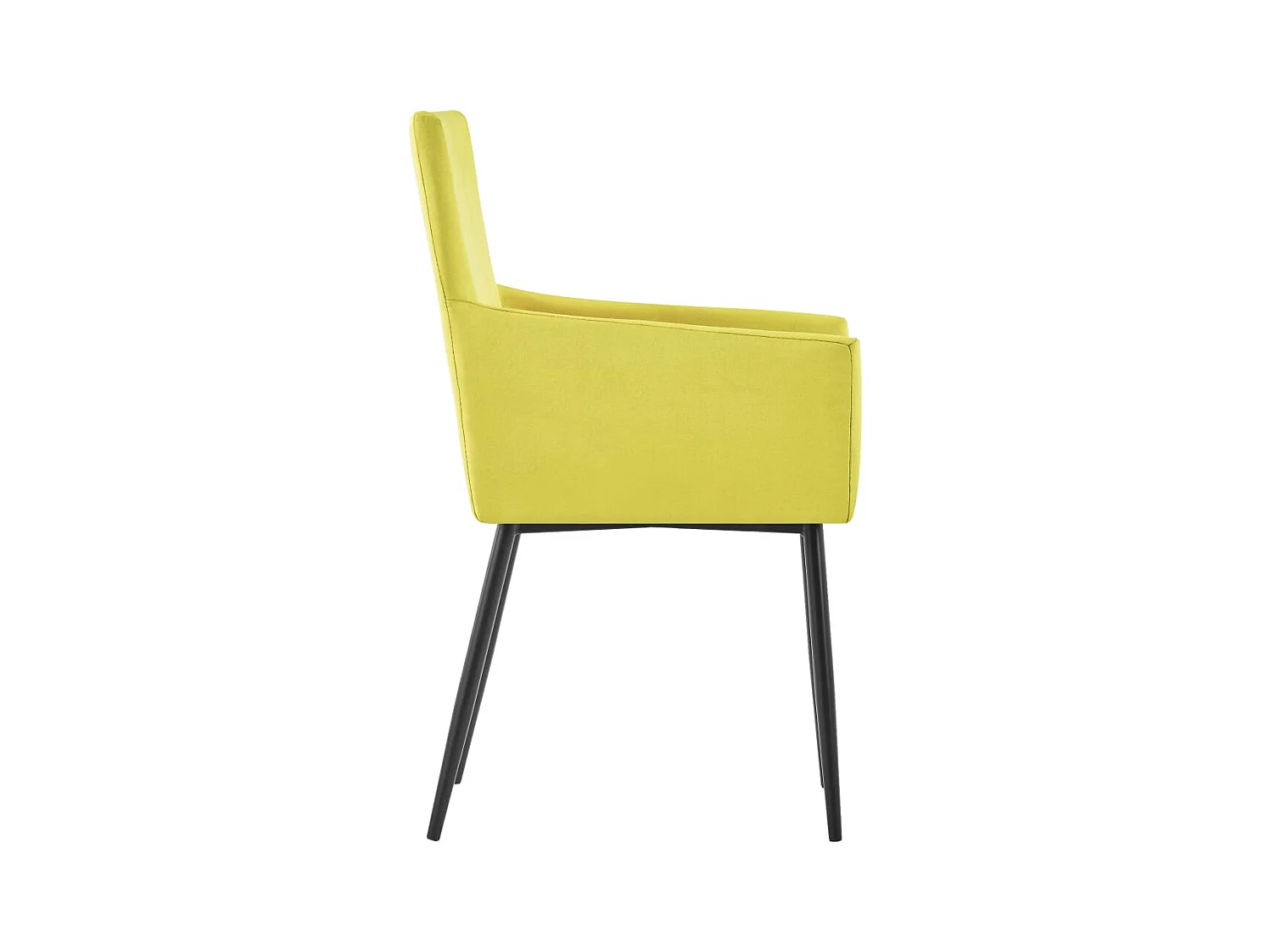 Cadeiras de jantar com apoio de braços 2 pcs tecido amarelo