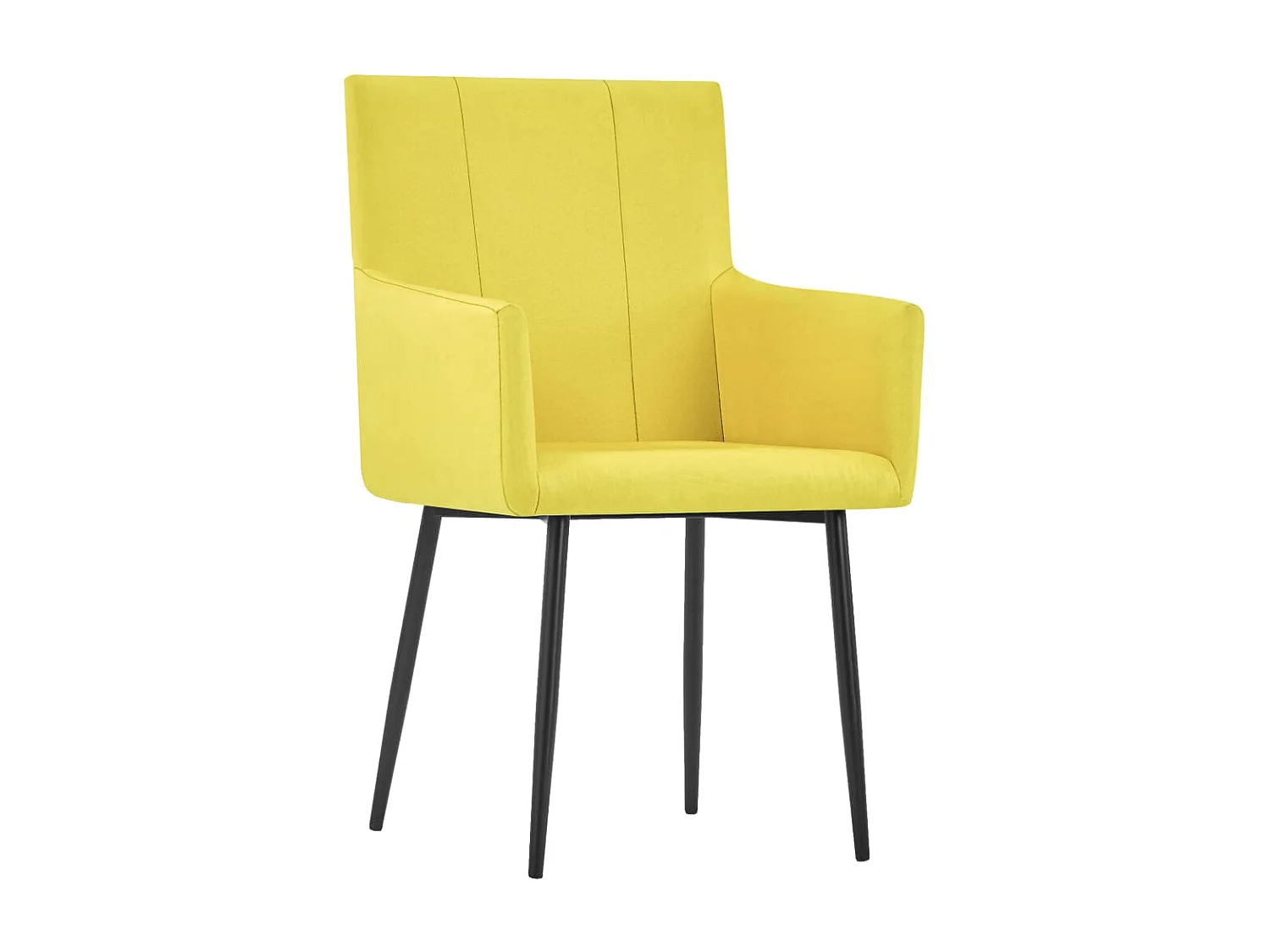 Sillas de comedor con reposabrazos 2 unidades tela amarillo