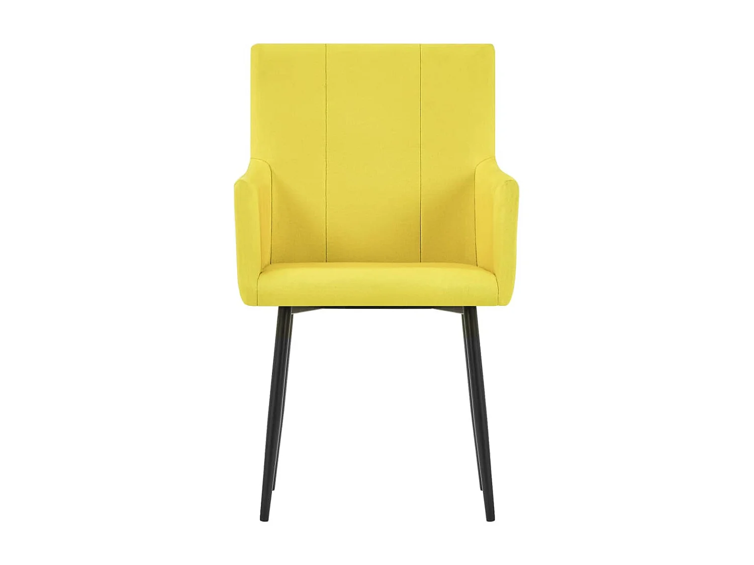 Sillas de comedor con reposabrazos 2 unidades tela amarillo